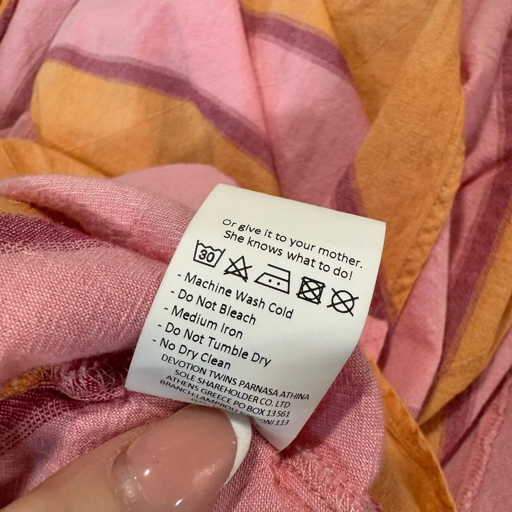 DEVOTON TWINS Maxi OS waistless sleeveless pink and orange sorbet summer dress
